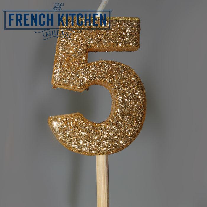 Gold Glitter Candle