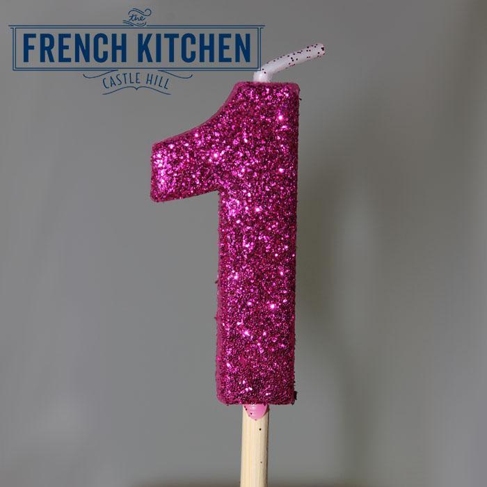 Pink Glitter Candle