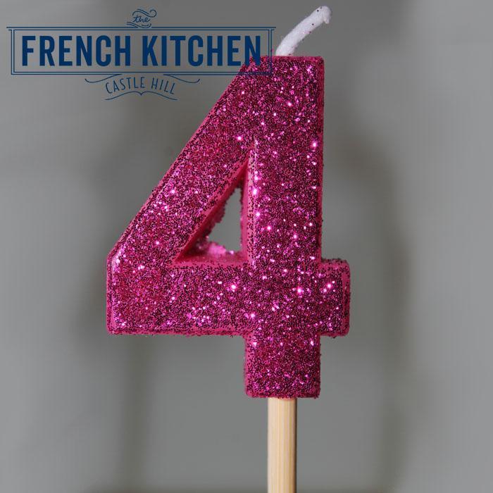 Pink Glitter Candle