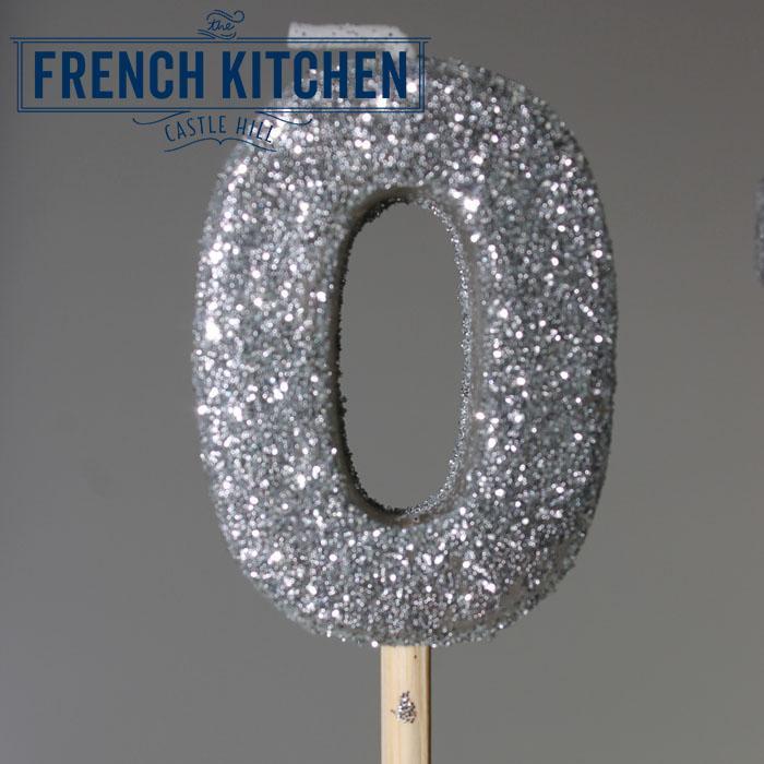 Silver Glitter Candle