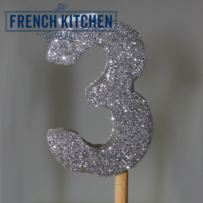Silver Glitter Candle