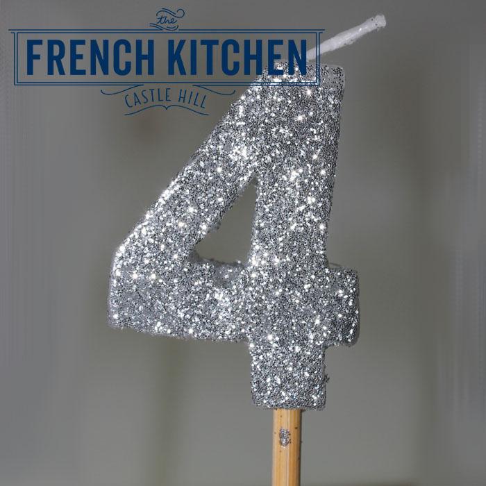 Silver Glitter Candle