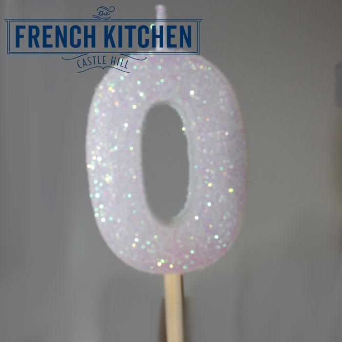 Pearl White Glitter Candle