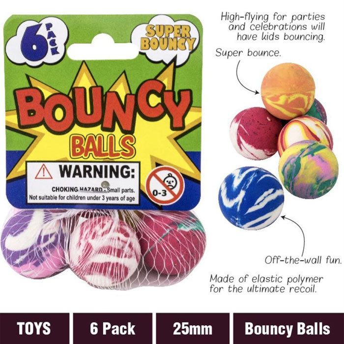 Colourful Bouncy Balls | 6 pack