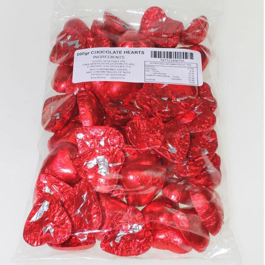Chocolate Hearts Red 500g Bag