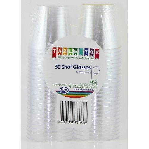 Plastic Shot Glasses - 50 Pack (30ml)