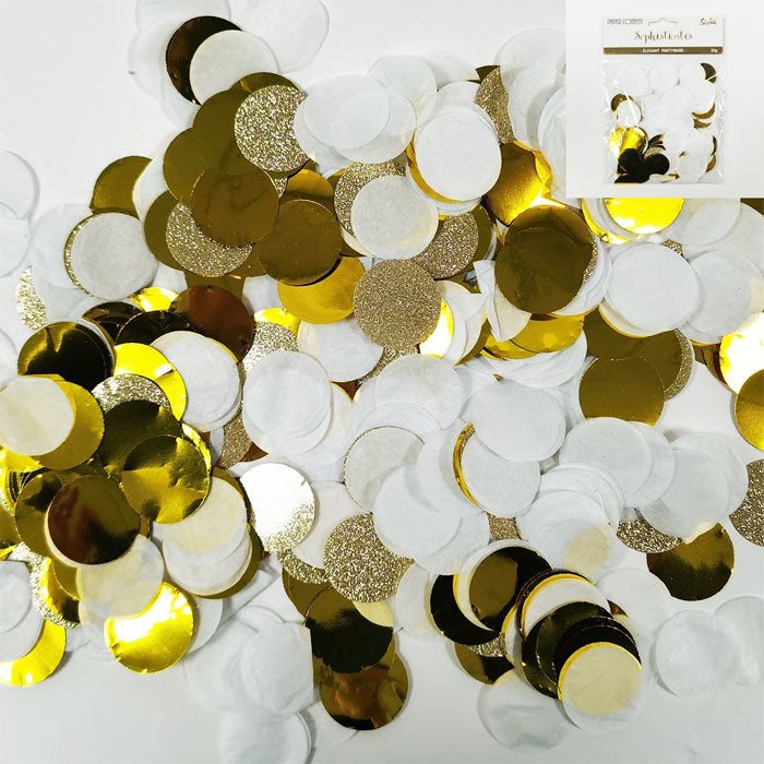 Gold & White Paper Confetti
