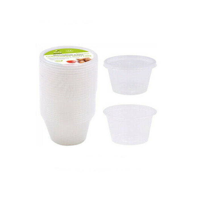 Mini Clear Round Containers & Lids | 15 pack