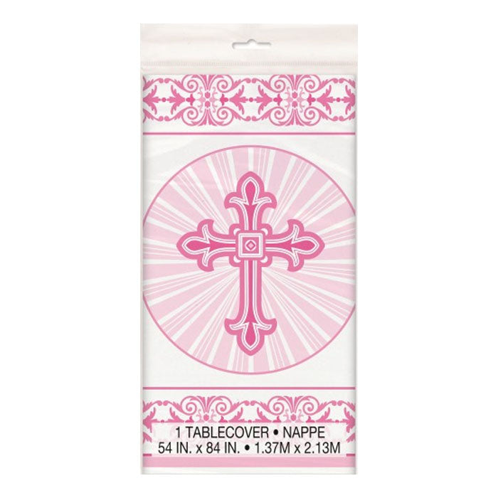 Cross table cover | Silver/Gold, Pink & Blue