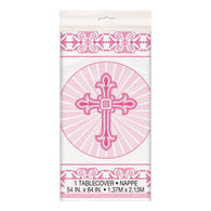 Cross table cover | Silver/Gold, Pink & Blue