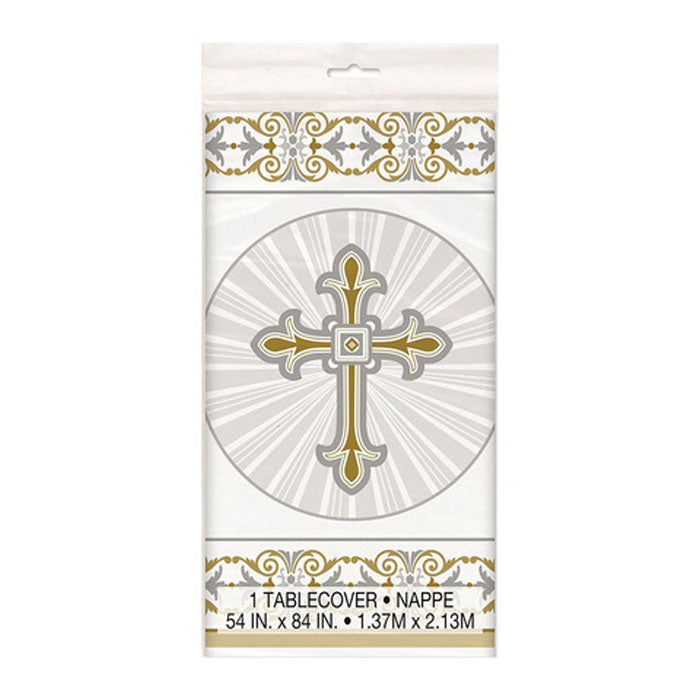 Cross table cover | Silver/Gold, Pink & Blue