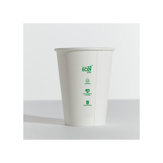 8oz single wall white eco cups | The French Kitchen Castle Hill