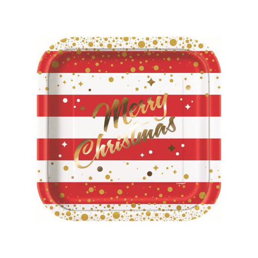 Christmas Dinner Paper Plate | Square