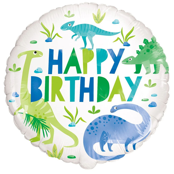 Dinosaur Happy Birthday | 18" Foil Balloon