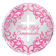 First Holy Communion Foil Balloon | Pink or Blue