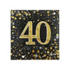 Sparkling Fizz Birthday Napkins | Gold & Black