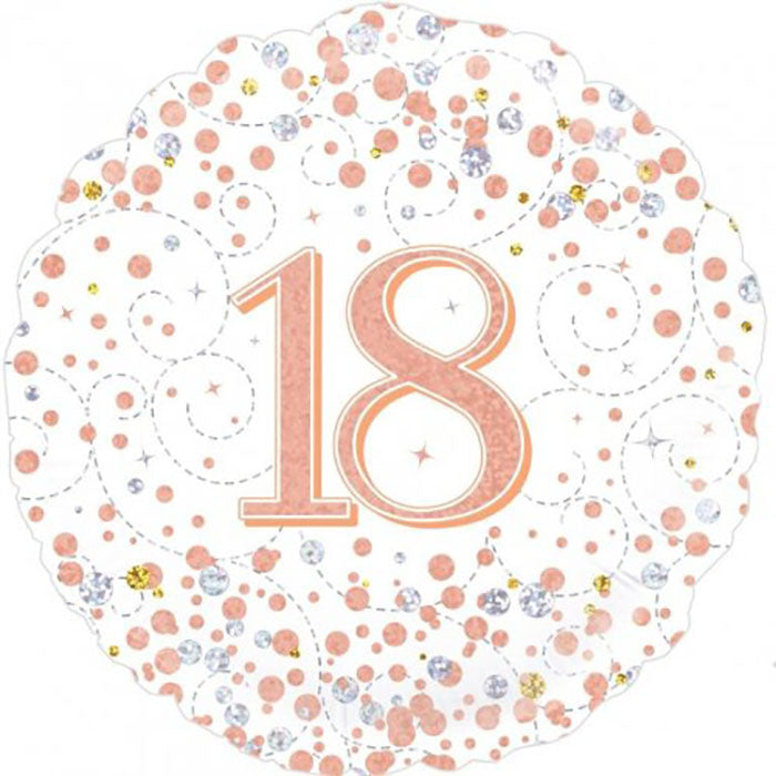 Alpen Sparkling Fizz Rose Gold 18 Foil Balloon 18" 