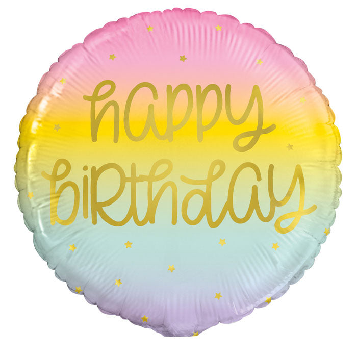 Happy Birthday Foil Balloon | Rainbow 18"