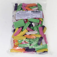 Mini fruit sticks rainbow coloured 500g bag