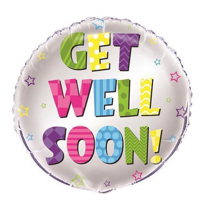 Get Well Soon Silver Star | Foil Balloon
