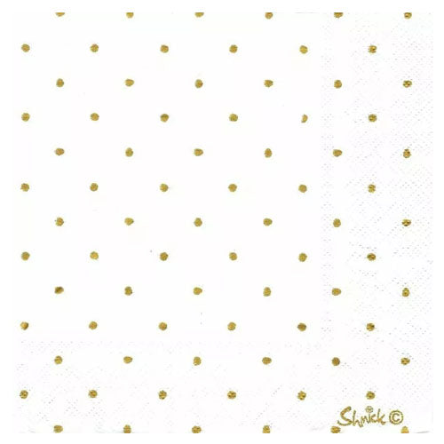 Metallic Dot | White Lunch Napkin