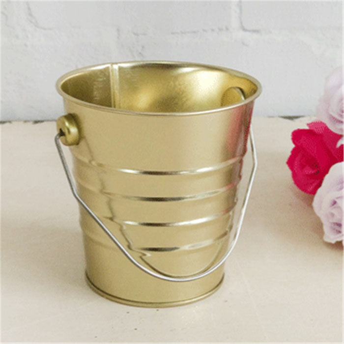 Rustic Gold Tin Bucket