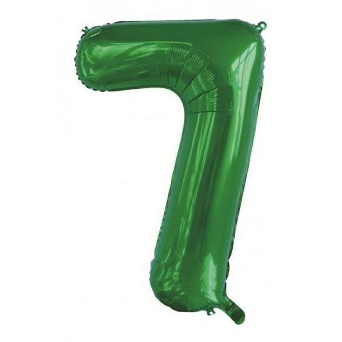 Jumbo Foil Number 7 Balloon Green 86cm | The French Kitchen Castle Hill
