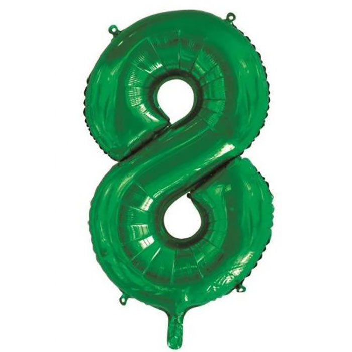 Jumbo Foil Number 8 Balloon Green 86cm | The French Kitchen Castle Hill