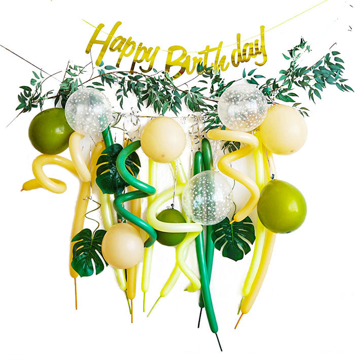 Green Happy Birthday Balloon Set