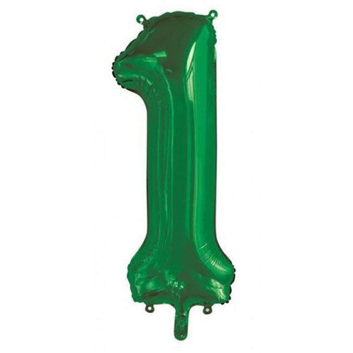 Jumbo Foil Number 1 Balloon Green 86cm | The French Kitchen Castle Hill