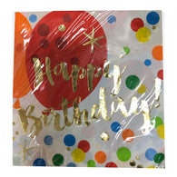 Gold Foil | Coloured Balloon Happy Birthday Lunch napkin | The French Kitchen Castle Hill