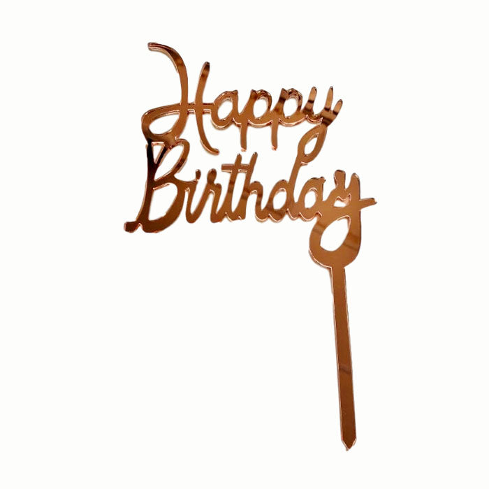 Rainbow Foil Happy Birthday Cake Toppers 1 ct – Denela Desserts, LLC
