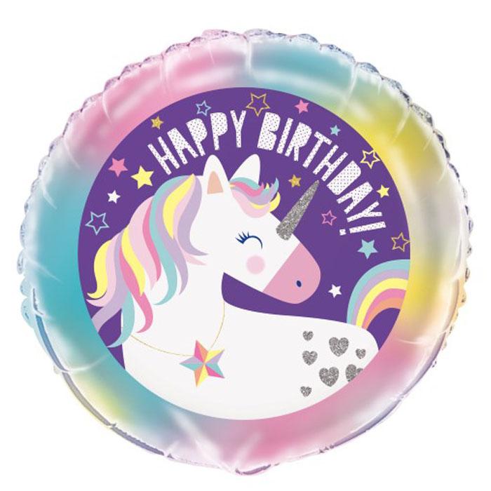 Unicorn Purple Happy Birthday | Foil Balloon