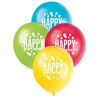 Colourful Happy Birthday Printed Balloons | 8 pk