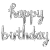 Silver Happy Birthday Balloon Banner Kit | The French Kitchen Castle Hill