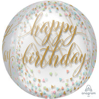 Clear Happy Birthday Foil Orbz | The French Kitchen Castle Hill