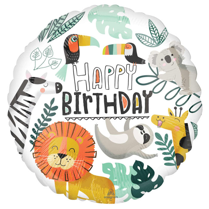 Animal "Happy Birthday" | 18" Foil Balloon