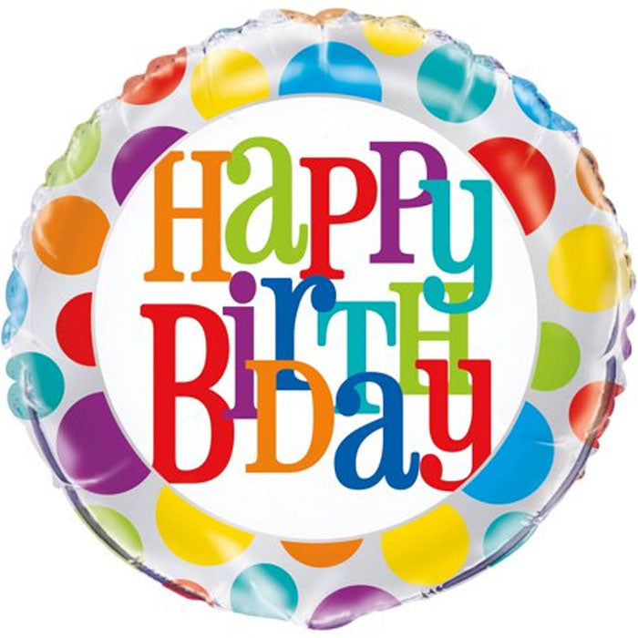 Rainbow Balloon Happy Birthday | 18" Foil Balloon