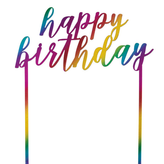 Rainbow Happy Birthday Cake Topper | The French Kitchen Castle Hill