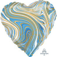 Marblez Blue Heart Foil Balloon | The French Kitchen Castle Hill