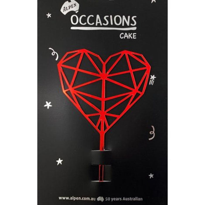 Acrylic Cake Topper Red Heart | The French Kitchen Castle Hill