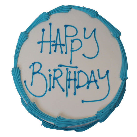 Blue Happy Birthday Vanilla Icecream Cake