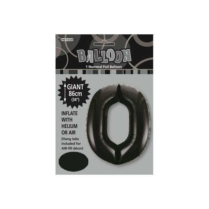 Jumbo Black Foil 0 Balloon