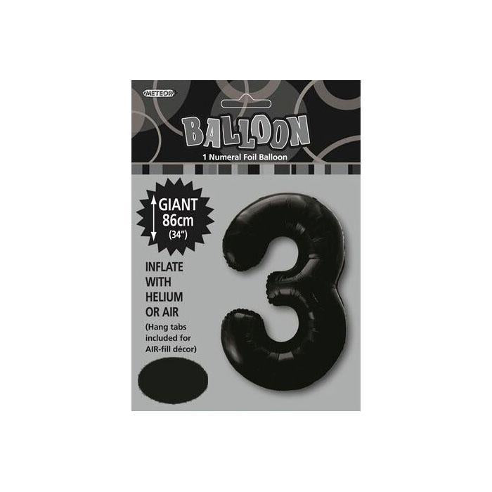 Jumbo Black Foil 3 Balloon
