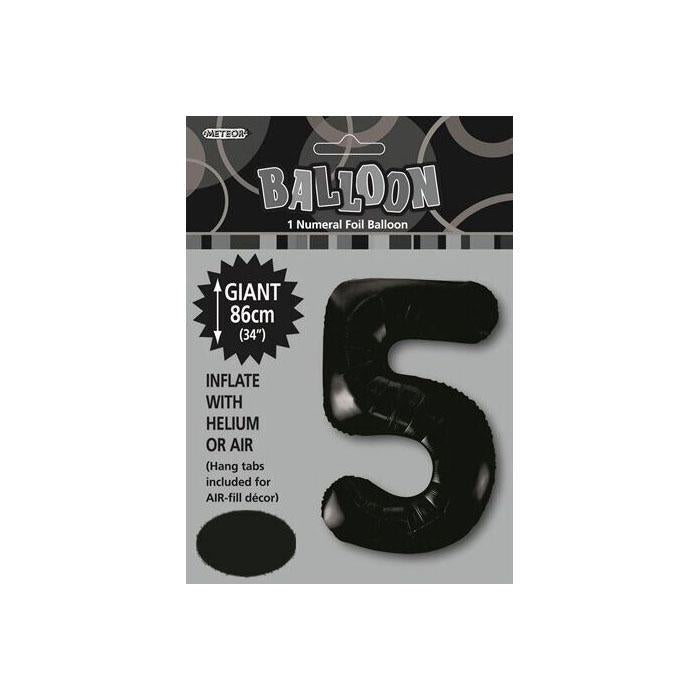 Jumbo Black Foil 5 Balloon
