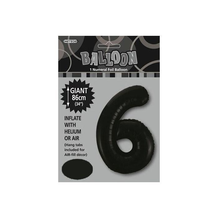 Jumbo Black Foil 6 Balloon