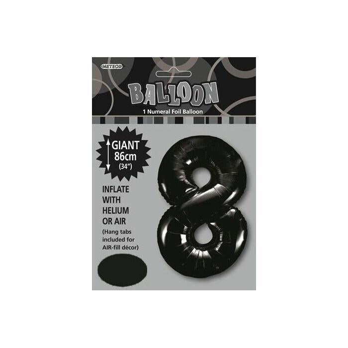 Jumbo Black Foil 8 Balloon
