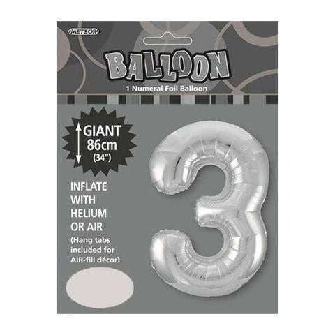 Silver Jumbo Number Foils