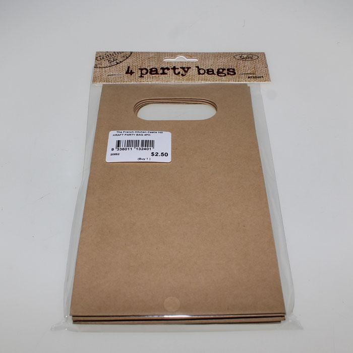 Kraft Party Bag |  4 Pack