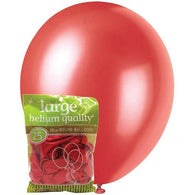 Metallic Cherry Red Balloons